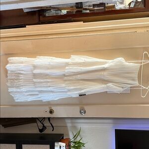 Lulu's Ivory Lace Tiered Dress